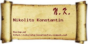 Nikolits Konstantin névjegykártya